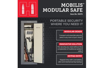 Image of Hornady Mobilis Gun Safe, Single Door, 22 x 59 x 18 in, Black/Gray, 95070
