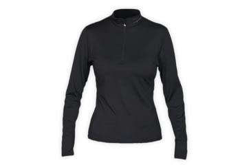 Image of Hot Chillys Womens Micro Elite Chamois SOLID ZIP-T, Black, XS HC9913-Black-XS