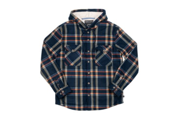 Image of HOWITZER Allegiance Hooded Flannel - Mens, Navy, Small, 371WV100-NV-S