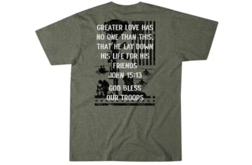 Image of HOWITZER God Bless Our Troops S/S Tee - Mens, Olive Heather, Extra Large, CV7126-OVHE-XL
