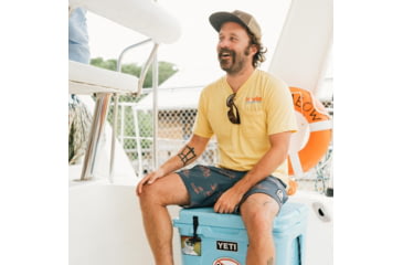 Image of Howler Brothers Buchannon Boardshorts - Mens, Gulf Destinations Print/Dark Slate Blue, 32, 130720S-GMS-32