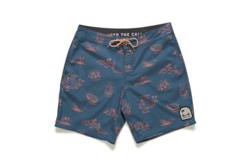 Image of Howler Brothers Buchannon Boardshorts - Mens, Gulf Destinations Print/Dark Slate Blue, 32, 130720S-GMS-32