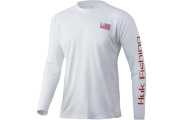 Image of HUK Performance Fishing And Bars Pursuit L/S Shirt - Mens, White, S, H1200426-100-S