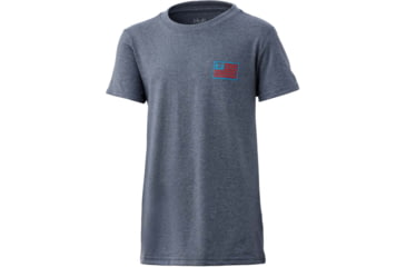 Image of HUK Performance Fishing And Bars Tee - Kids, Sargasso Sea Heather, YXL, H7100042-416-YXL