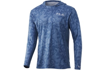 Image of HUK Performance Fishing Icon X Running Lakes Hoodie - Men's, Titanium Blue, M, H1200393-428-M