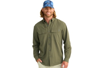 Image of HUK Performance Fishing Creekbed Long Sleeve Shirt - Mens, Moss, 2XL, H1500184-316-XXL
