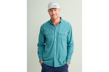 Image of HUK Performance Fishing Creekbed Long Sleeve Shirt - Mens, Storm Blue, 2XL, H1500184-394-XXL