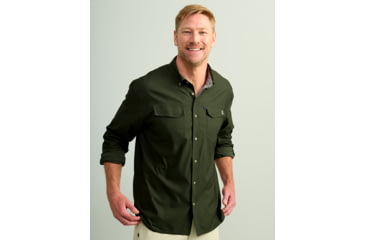 Image of HUK Performance Fishing Hawser Heather Flannel - Mens, Cyprs Lnd Hthr, 2XL, H1500208-378-XXL