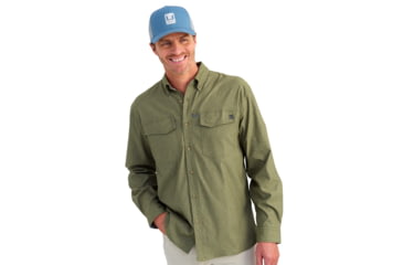 Image of HUK Performance Fishing Hawser Heather Flannel - Mens, Heather Moss, 2XL, H1500208-318-XXL