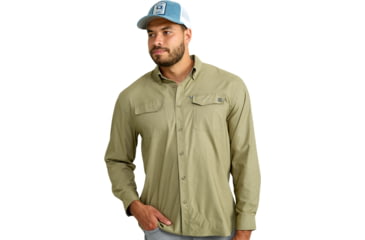 Image of HUK Performance Fishing Hawser Heather Flannel - Mens, Overland Hthr, Extra Large, H1500208-368-XL