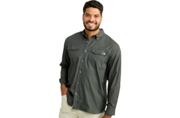 Image of HUK Performance Fishing Hawser Heather Flannel - Mens, Volc Ash Hthr, Large, H1500208-015-L