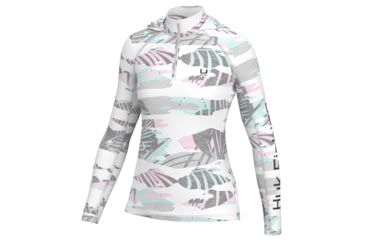 Image of HUK Performance Fishing Icon Tropicamo Hoodie - Womens, White, S, H6120171-100-S