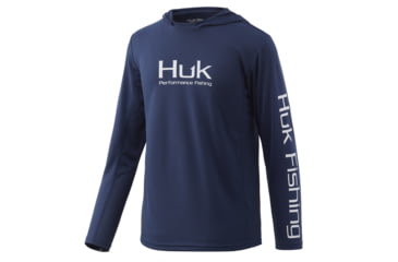 Image of HUK Performance Fishing Icon X Hoodie Solid - Youth, Sargasso Sea, Youth Extra Large, H7120044-409-YXL