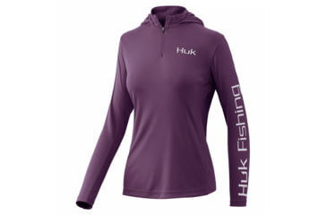 Image of HUK Performance Fishing Icon X Hoodie - Womens, Blackberry, Extra Large, H6120019-504-XL