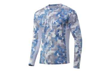 Image of HUK Performance Fishing Icon X KC Refraction Camo Long Sleeve Shirt - Men's, Ice Boat, 2XL, H1200285-459-XXL
