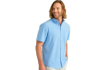 Image of HUK Performance Fishing Kona Solid Short Sleeve Shirt - Mens, Marolina Blue, Small, H1500154-420-S