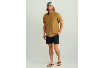 Image of HUK Performance Fishing Kona Solid Short Sleeve Shirt - Mens, Sand Piper, Large, H1500154-217-L