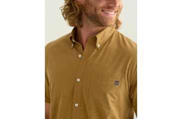 Image of HUK Performance Fishing Kona Solid Short Sleeve Shirt - Mens, Sand Piper, Large, H1500154-217-L