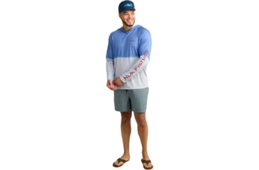 Image of HUK Performance Fishing Pursuit Graphic Hoodie - Mens, Harbor Mist, 3XL, H1200632-034-XXXL