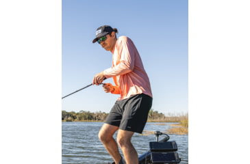 Image of HUK Performance Fishing Pursuit Printed Volley Short - Mens, Black, Small, H2000227-001-S