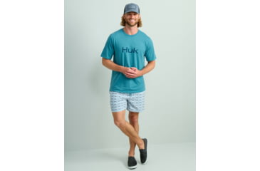 Image of HUK Performance Fishing Pursuit Printed Volley Short - Mens, Harbor Mist2, Large, H2000227-035-L