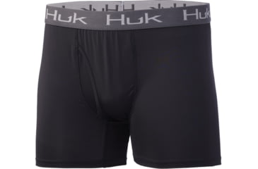 Image of HUK Performance Fishing Solid Boxer Brief - Men's, Black, Medium, H5000037-001-M
