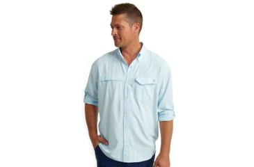 Image of HUK Performance Fishing Tide Point Break LS Minicheck - Mens, Ice Water, Large, H1500155-476-L