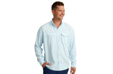 Image of HUK Performance Fishing Tide Point Break LS Minicheck - Mens, Ice Water, Large, H1500155-476-L