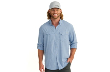 Image of HUK Performance Fishing Tide Point Break LS Minicheck - Mens, Quiet Harbor, 2XL, H1500155-445-XXL