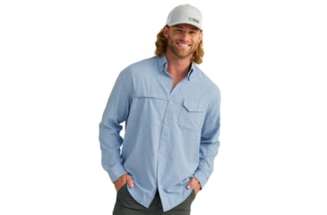 Image of HUK Performance Fishing Tide Point Break LS Minicheck - Mens, Quiet Harbor, 2XL, H1500155-445-XXL