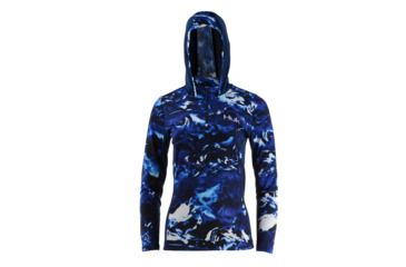 Image of HUK Performance Fishing W Camo Icon Hoodie, Pullover - Womens, Hydro Reflex, Extra Small, H6120013-468-XS