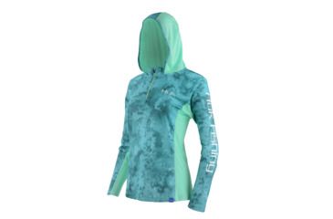 Image of HUK Performance Fishing W Camo Icon Hoodie, Pullover - Womens, Shallows, Large, H6120013-365-L