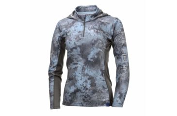 Image of HUK Performance Fishing W Camo Icon Hoodie, Pullover - Womens, Hydro Glacier, Medium, H6120013-098-M