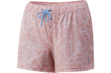 Image of HUK Performance Fishing Pursuit Linear Leaf Volley Shorts - Womens, 3in Inseam, Desert Flower, M, H6200030-687-M