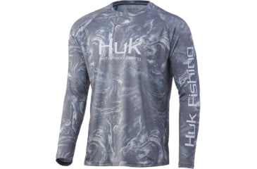 Image of HUK Performance Fishing Stone Shore Pursuit L/S Shirt - Mens, Overcast Grey, M, H1200409-032-M