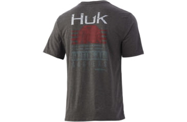 Image of HUK Performance Fishing Striped Horizon Tee - Mens, Volc Ash Heather, XL, H1000331-015-XL
