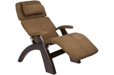 Image of HumanTouch Silhouette PerfectChair w/ Dark Walnut base, Cashew SofSuede Chair Pads