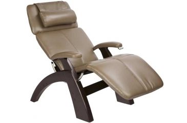 Image of HT Silhouette Perfect Chair w/ Dark Walnut base, Cashew Bonded Leather Chair Pads