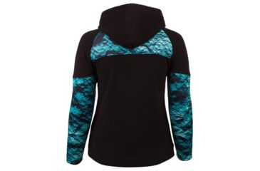 Image of Huntworth Anti-Pill Fleece Hooded Jacket - Womens, Black/Phathom Lagoon, Extra Large, E-963-W-BK/LAG-XL