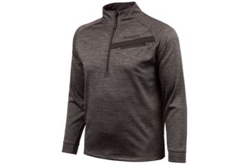 Image of Huntworth Heather Performance Fleece Half Zip - Mens, Heather Gray/Black, Large, E-9138-HG/BK-L