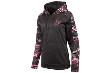 Image of Huntworth Heather Performance Fleece Hoodie - Womens, Heather Black/Huntworth Moxie, Large E-9149-W-HK/MX-L