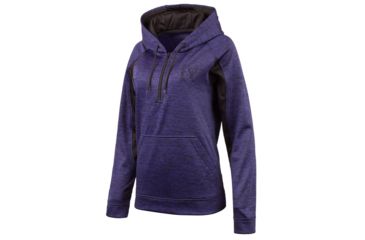 Image of Huntworth Heather Performance Fleece Hoodie - Womens, Heather Black/Black, Small, E-9149-W-HV/BK-S