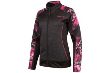Image of Huntworth Heather Performance Fleece Jacket - Womens, Heather Black/Huntworth Passion, Medium E-9101-W-HK/PA-M