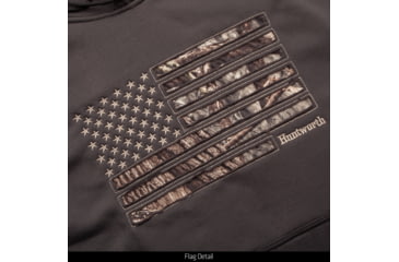Image of Huntworth Performance Fleece Hoodie Horizontal Camo Flag - Mens, Charcoal Gray / Hiddn, Large, E-9409-CG/HDN-L