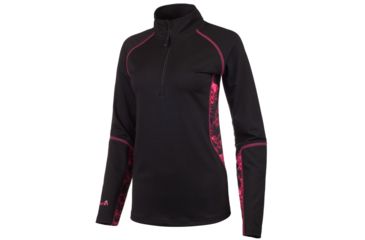 Image of Huntworth Terry Knit 1/4 Zip Pullover - Womens, Black/ Phathom Glam, Large E-9231-W-BK/LAM-L