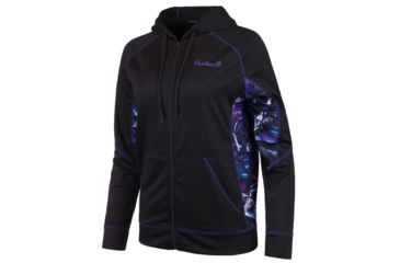 Image of Huntworth Terry Knit Jacket - Womens, Black/Huntworth Ultraviolet, Large E-9087-W-BK/UV-L