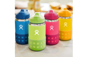 Image of Hydro Flask 12 oz Wide Straw Lid &amp; Boot - Kids, Firefly, W12BSWBB318
