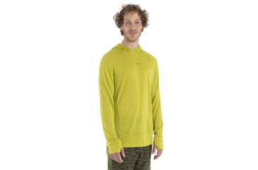 Image of Icebreaker 125 Cool-Lite Sphere Long Sleeve Hoodie - Mens, Bio Lime, Extra Large, IB0A56EU864XL