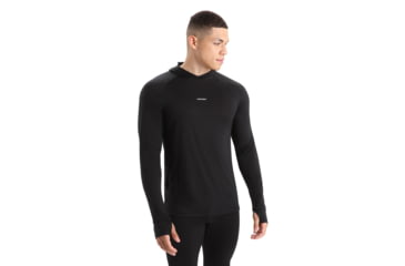 Image of Icebreaker 125 Cool-Lite Sphere Long Sleeve Hoodie - Mens, Black, Large, IB0A56EU001L