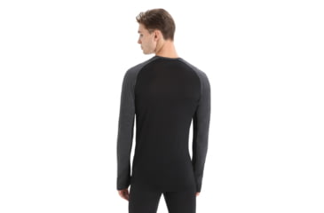 Image of Icebreaker 125 ZoneKnit Long Sleeve Crewe Thermal Top - Men's, Jet Heather/Black/Metro Heather/Cb, Extra Small, IB0A56H3585XS